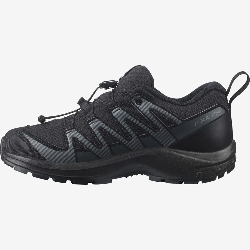 Salomon XA PRO V8 CLIMASALOMON™ WATERPROOF Trailrunning Schuhe Kinder Schwarz | OCZ-783046