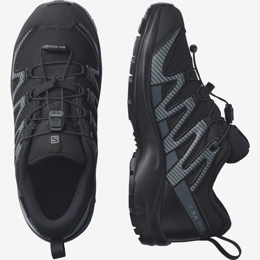 Salomon XA PRO V8 CLIMASALOMON™ WATERPROOF Wanderschuhe Kinder Schwarz | VLU-931260