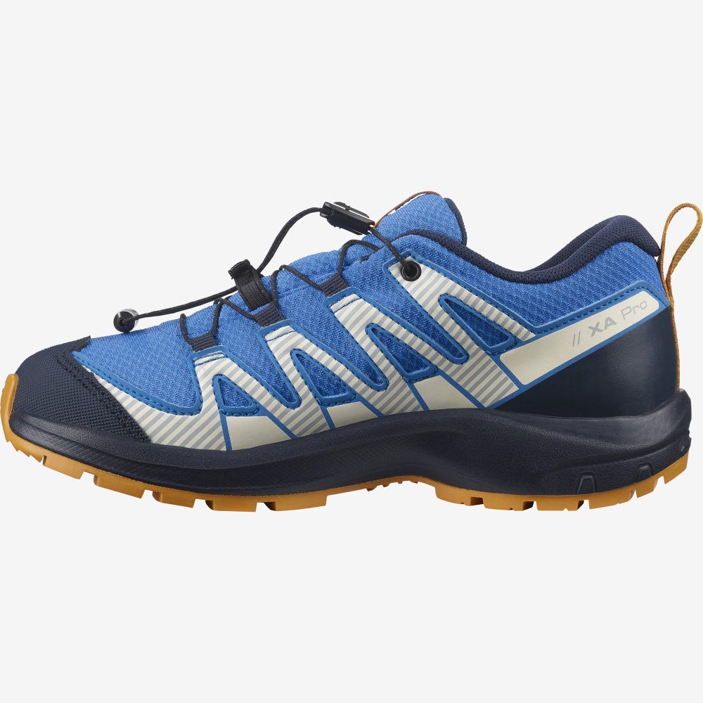 Salomon XA PRO V8 CLIMASALOMON™ WATERPROOF Trailrunning Schuhe Kinder Blau/Navy | XLE-673458