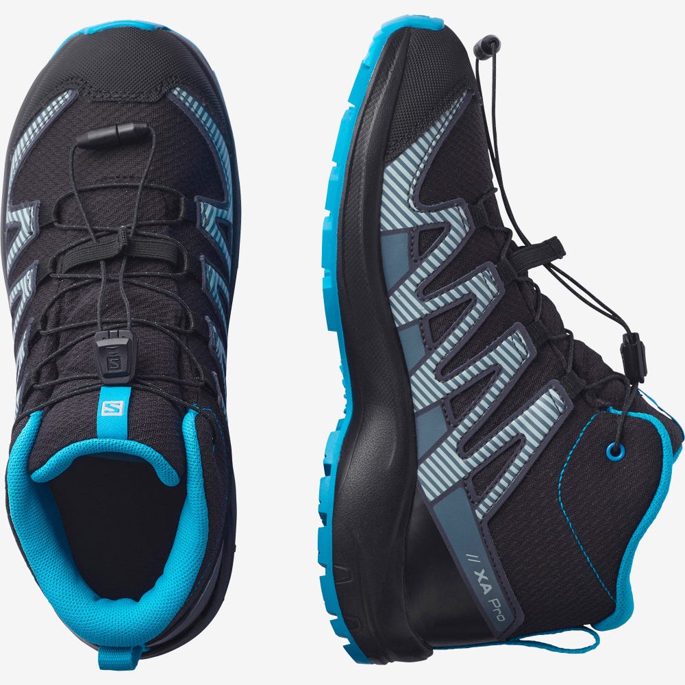 Salomon XA PRO V8 MID CLIMASALOMON™ WATERPROOF Trailrunning Schuhe Kinder Schwarz | QFU-013264