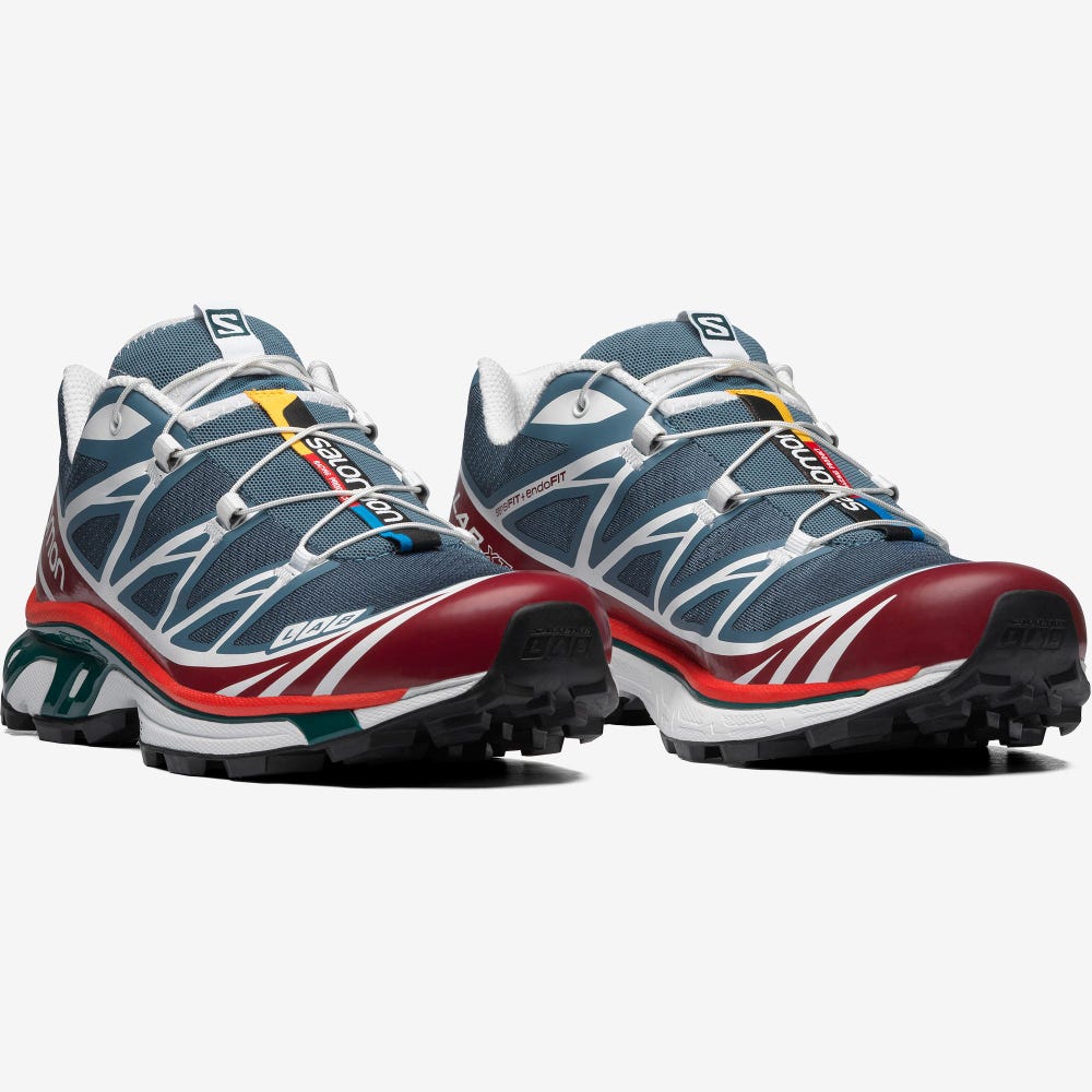 Salomon XT-6 Sneaker Herren Blau/Weiß/Rosa | XDN-460182