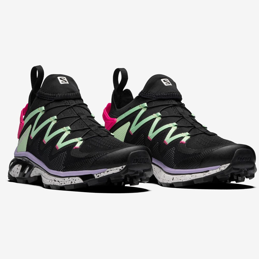 Salomon XT-RUSH Sneaker Damen Schwarz/Grün/Rosa | LYT-378412