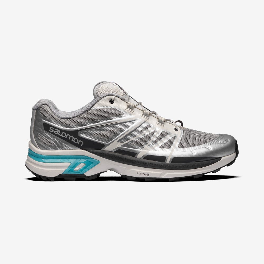 Salomon XT-WINGS 2 ADVANCED Sneaker Damen Grau/Silber Metal/Blau | GEQ-436852