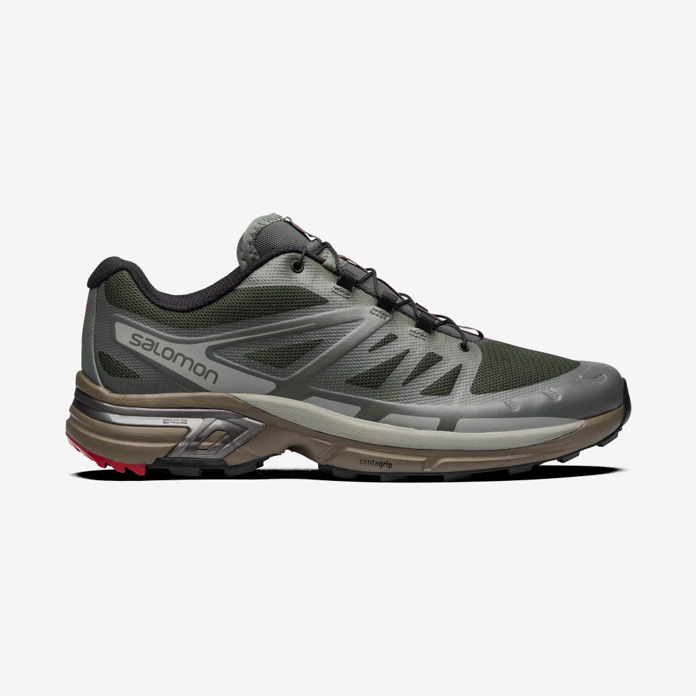 Salomon XT-WINGS 2 ADVANCED Sneaker Herren Olivgrün/Grau | SZM-718594