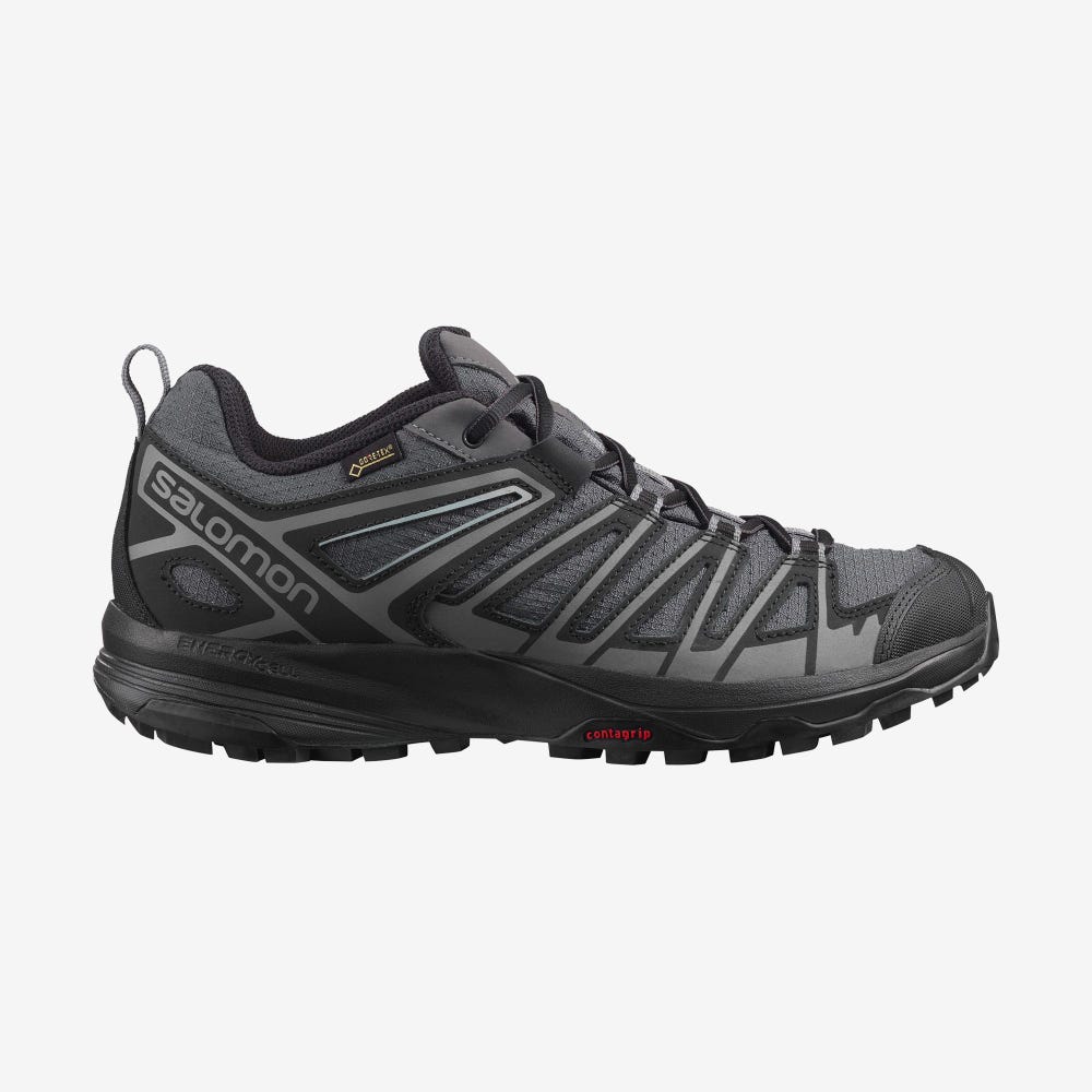 Salomon X CREST GORE-TEX Wanderschuhe Herren Grau/Schwarz | GKU-507926