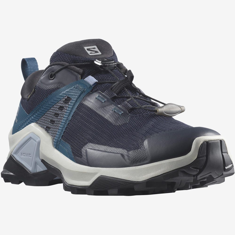 Salomon X RAISE 2 GORE-TEX Wanderschuhe Damen Navy/Blau | AIT-234789