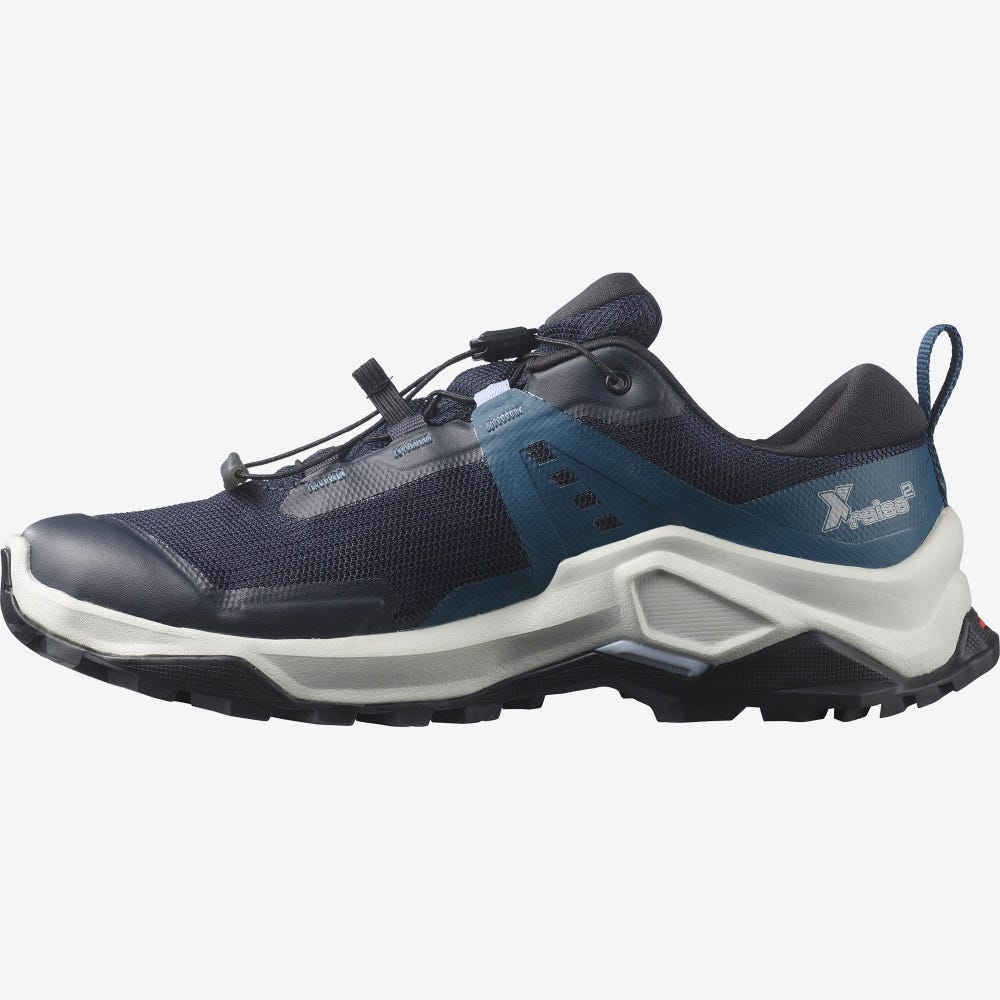 Salomon X RAISE 2 GORE-TEX Wanderschuhe Damen Navy/Blau | AIT-234789