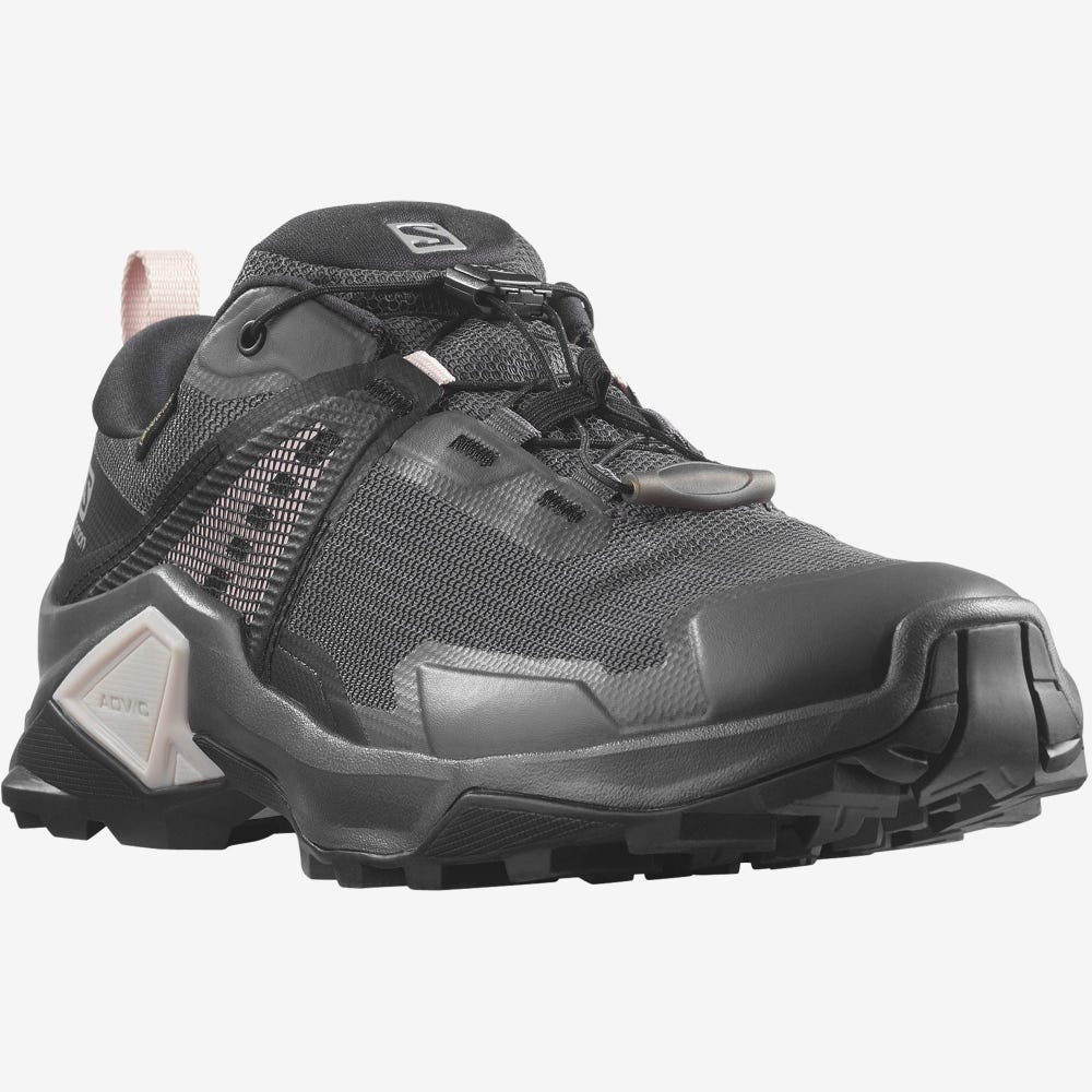 Salomon X RAISE 2 GORE-TEX Wanderschuhe Damen Grau/Schwarz | ZNL-240573