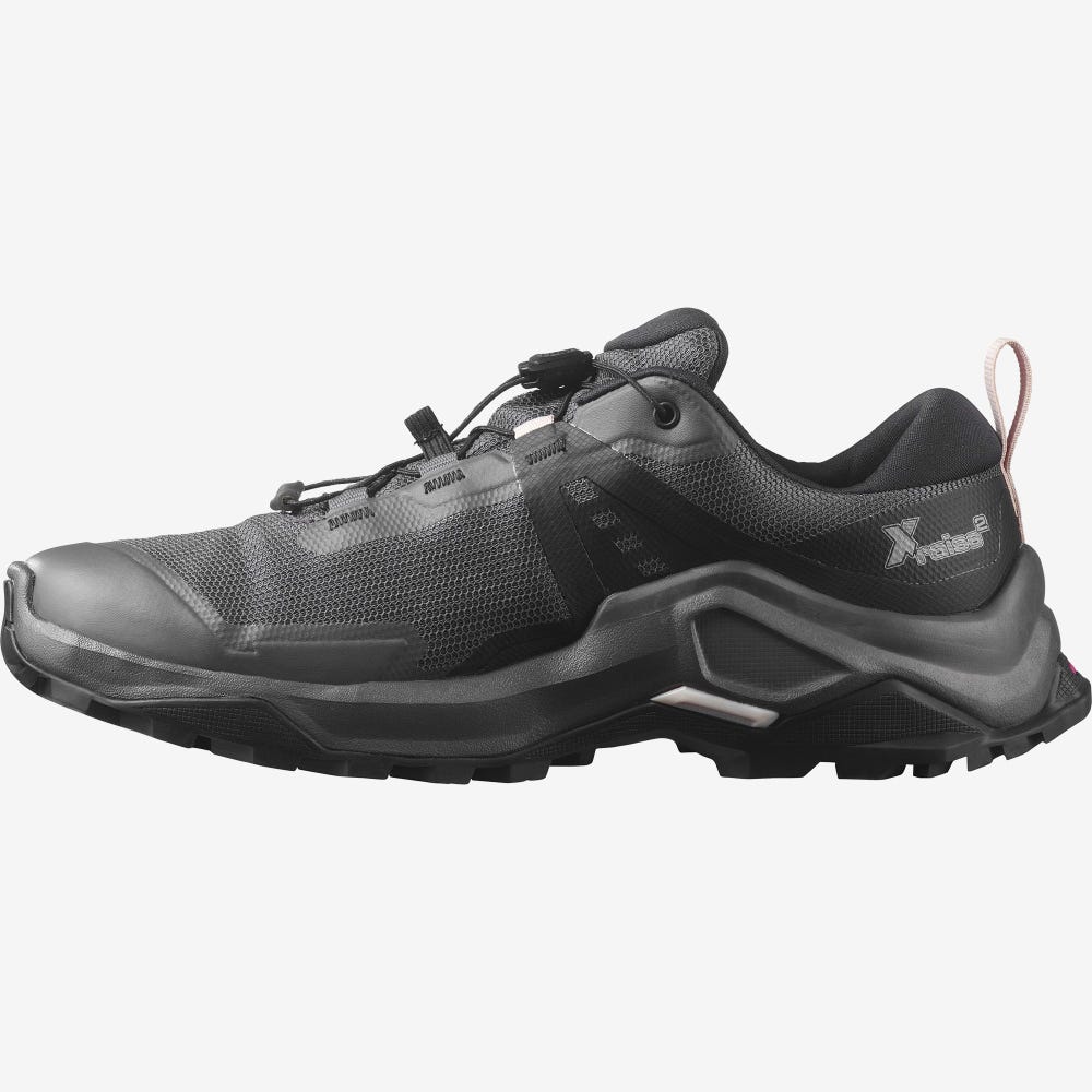 Salomon X RAISE 2 GORE-TEX Wanderschuhe Damen Grau/Schwarz | ZNL-240573