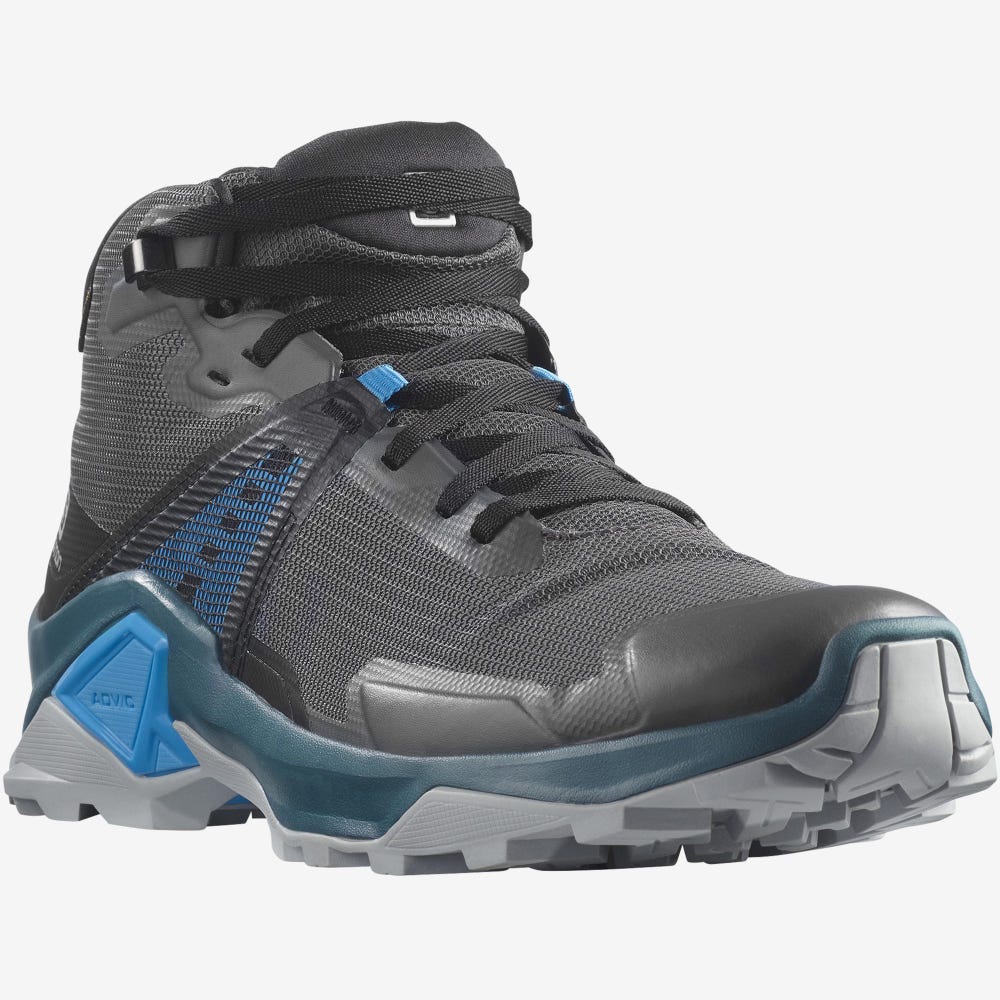 Salomon X RAISE 2 MID GORE-TEX Wanderschuhe Herren Grau/Schwarz | YEH-072953