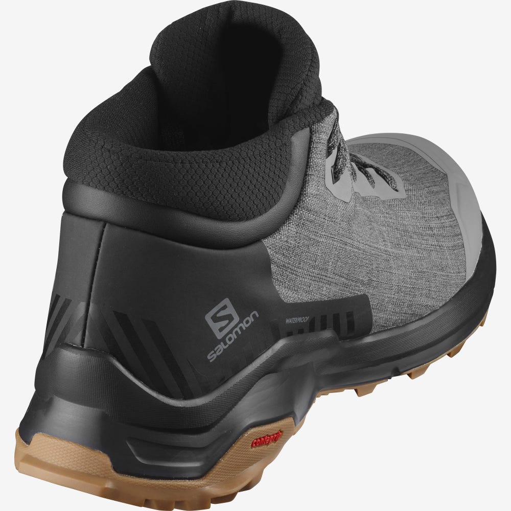 Salomon X REVEAL CHUKKA CLIMASALOMON™ WATERPROOF Winterstiefel Herren Grau/Schwarz | TCO-160379