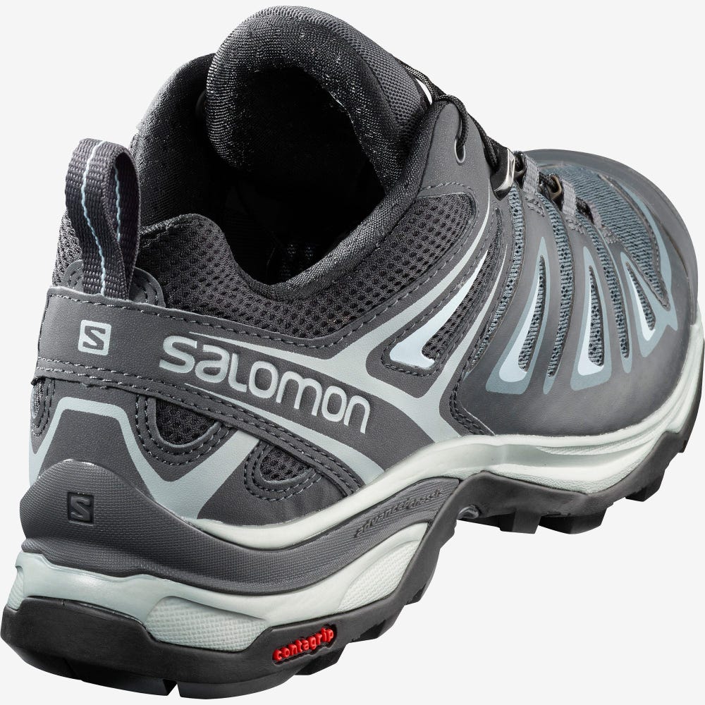 Salomon X ULTRA 3 Wanderschuhe Damen Grau/Blau | GJS-561783