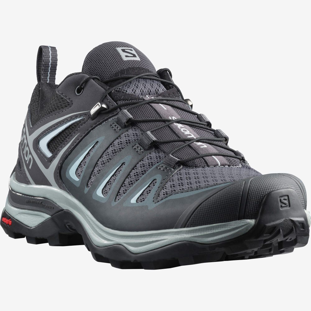 Salomon X ULTRA 3 Wanderschuhe Damen Grau/Blau | GJS-561783