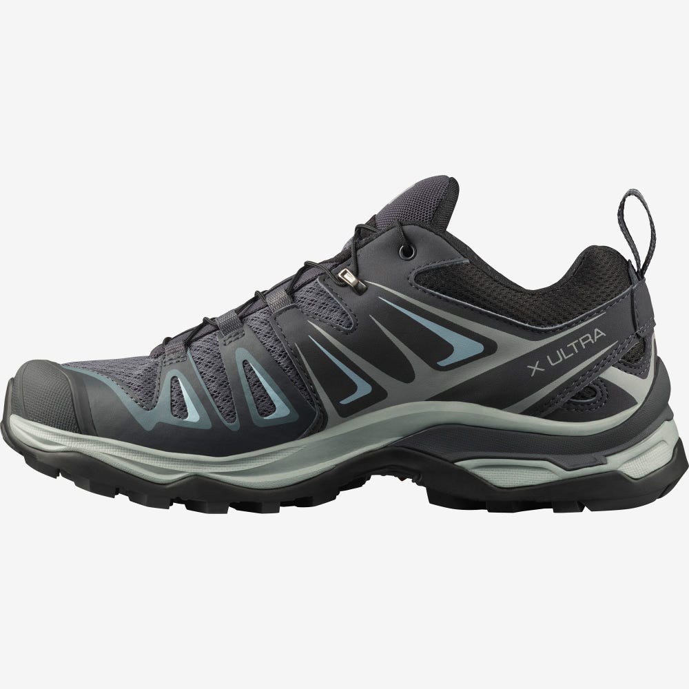 Salomon X ULTRA 3 Wanderschuhe Damen Grau/Blau | GJS-561783