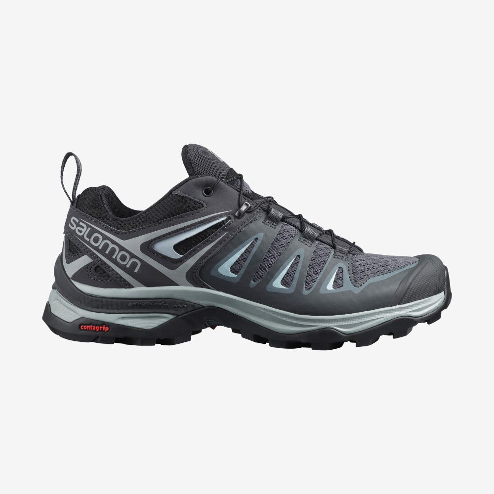 Salomon X ULTRA 3 Wanderschuhe Damen Grau/Blau | GJS-561783