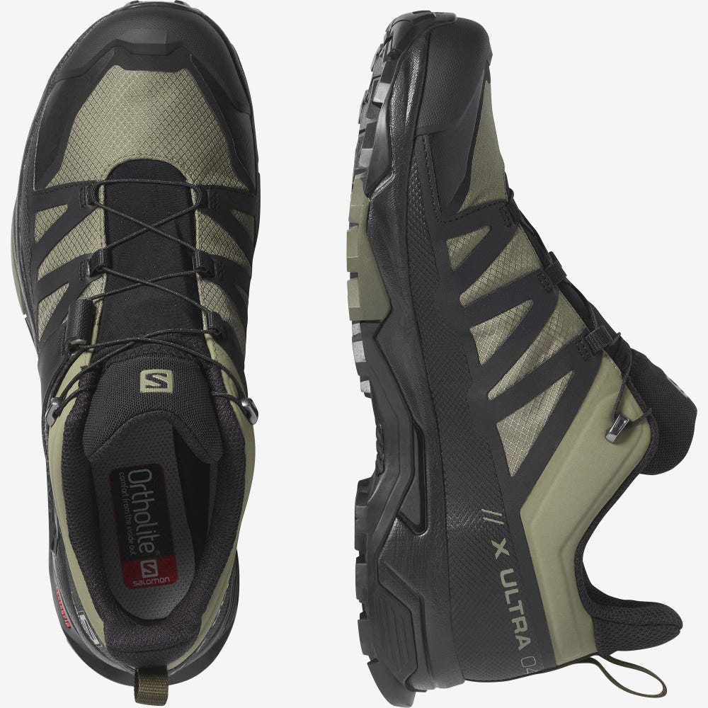 Salomon X ULTRA 4 GORE-TEX Wanderschuhe Herren Tiefes Grün/Schwarz/Olivgrün | DMZ-715048