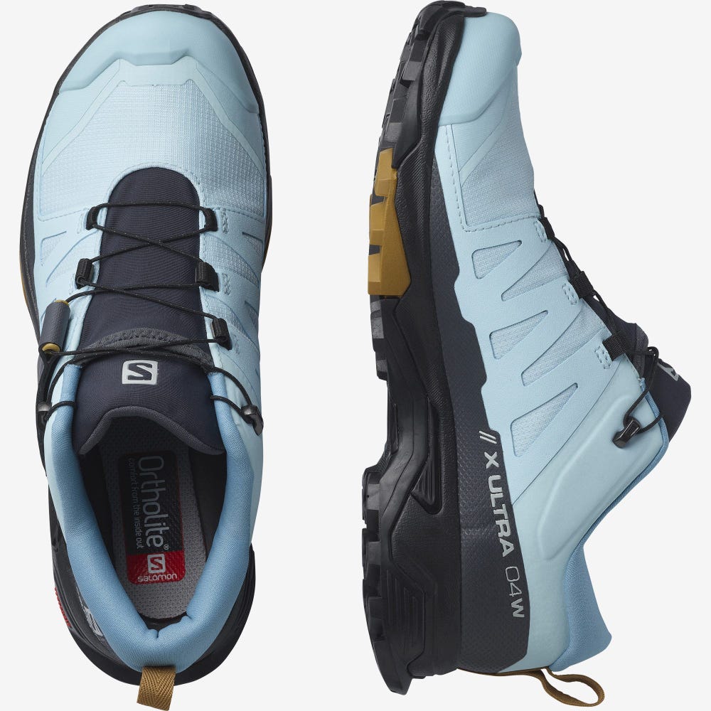 Salomon X ULTRA 4 GORE-TEX Wanderschuhe Damen Blau/Schwarz | ERM-514739