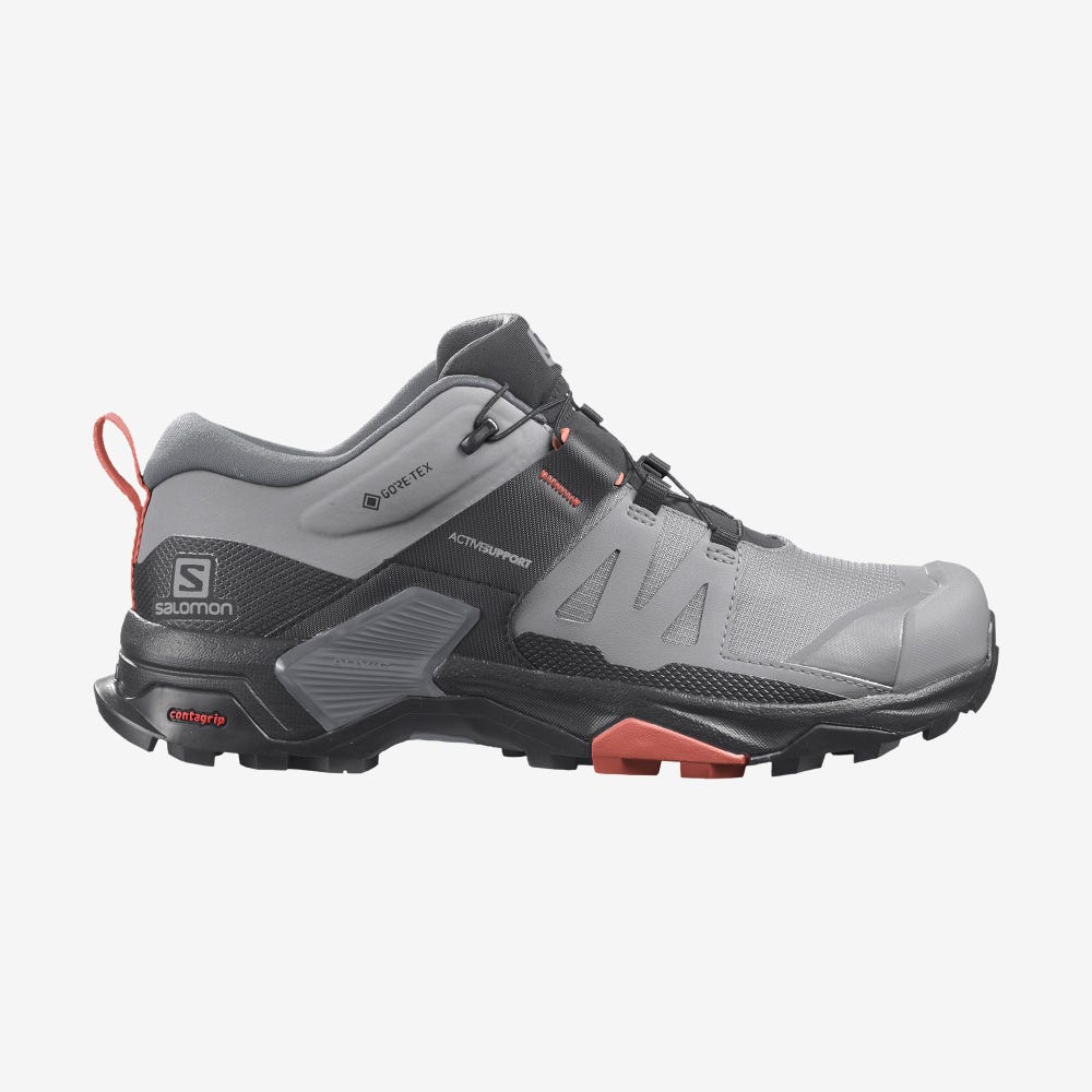 Salomon X ULTRA 4 GORE-TEX Wanderschuhe Damen Grau | LCH-916304