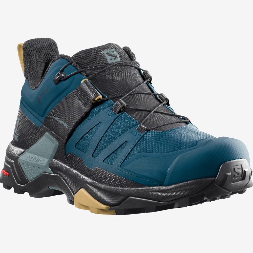 Salomon X ULTRA 4 GORE-TEX Wanderschuhe Herren Blau/Schwarz | MHR-518902