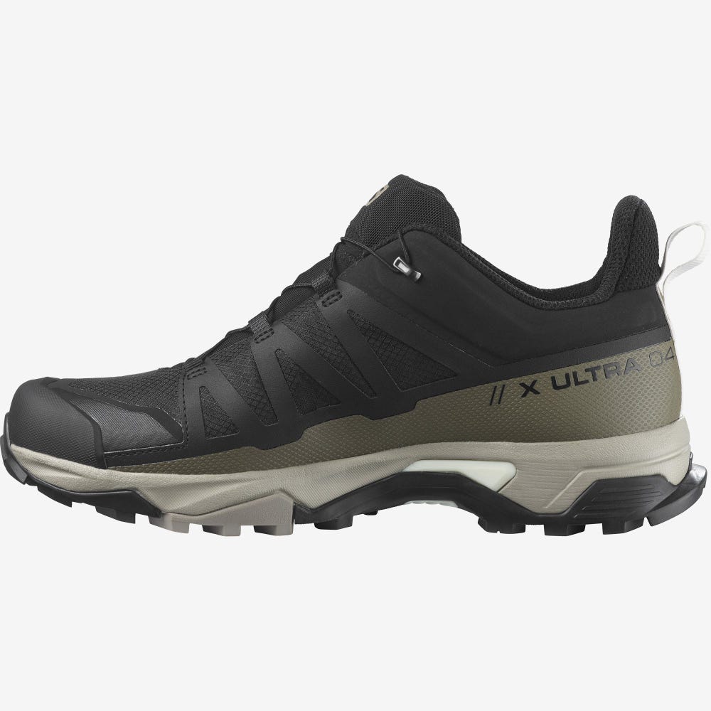 Salomon X ULTRA 4 GORE-TEX Wanderschuhe Herren Schwarz/Khaki/HellGelb | SNJ-456731