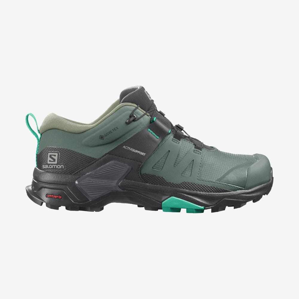 Salomon X ULTRA 4 GORE-TEX Wanderschuhe Damen Grün/Schwarz/Mintfarben | SYI-938261