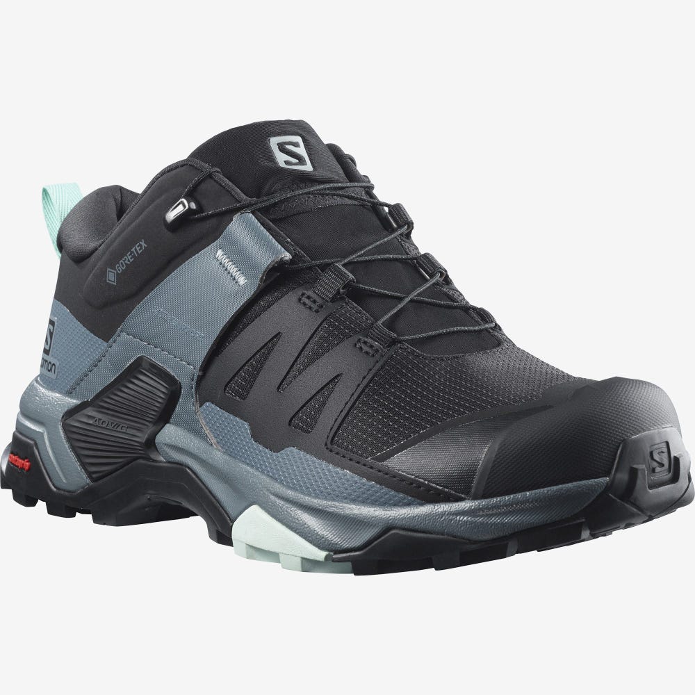 Salomon X ULTRA 4 GORE-TEX Wanderschuhe Damen Schwarz/Blau | UPG-340571