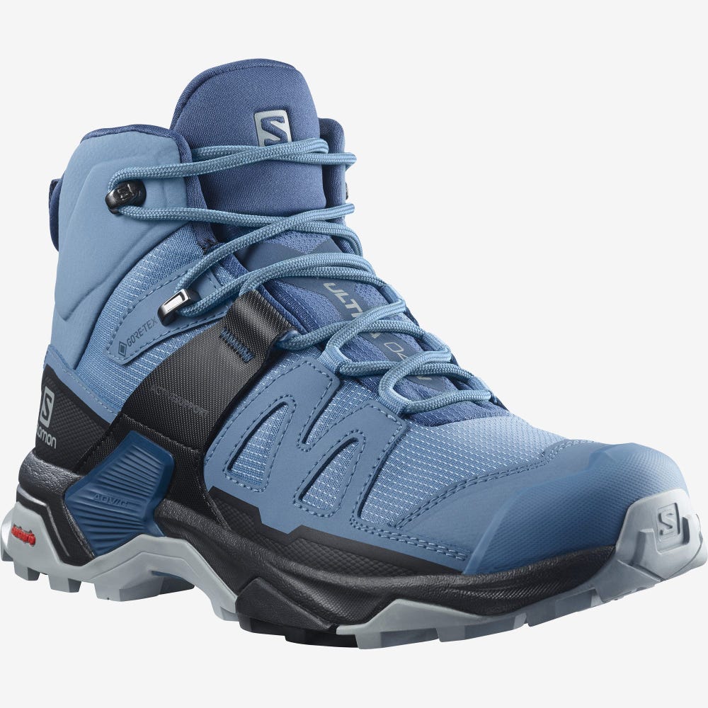 Salomon X ULTRA 4 MID GORE-TEX Wanderschuhe Damen Blau/Schwarz/DunkelBlau | CKO-253049