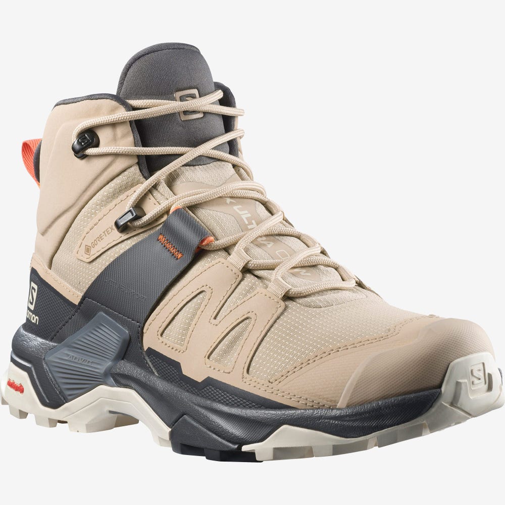 Salomon X ULTRA 4 MID GORE-TEX Wanderschuhe Damen HellBraun | DBG-748069