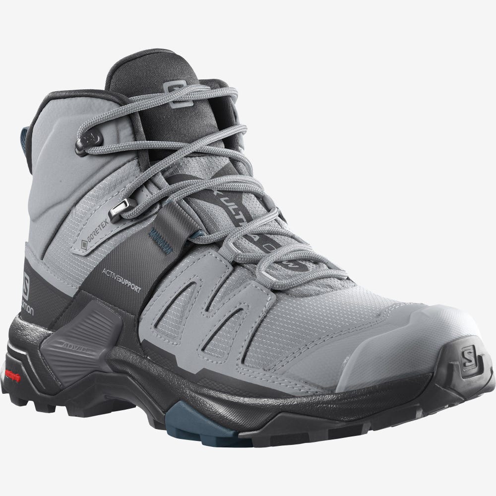 Salomon X ULTRA 4 MID GORE-TEX Wanderschuhe Damen Schwarz/Blau | EYB-758360