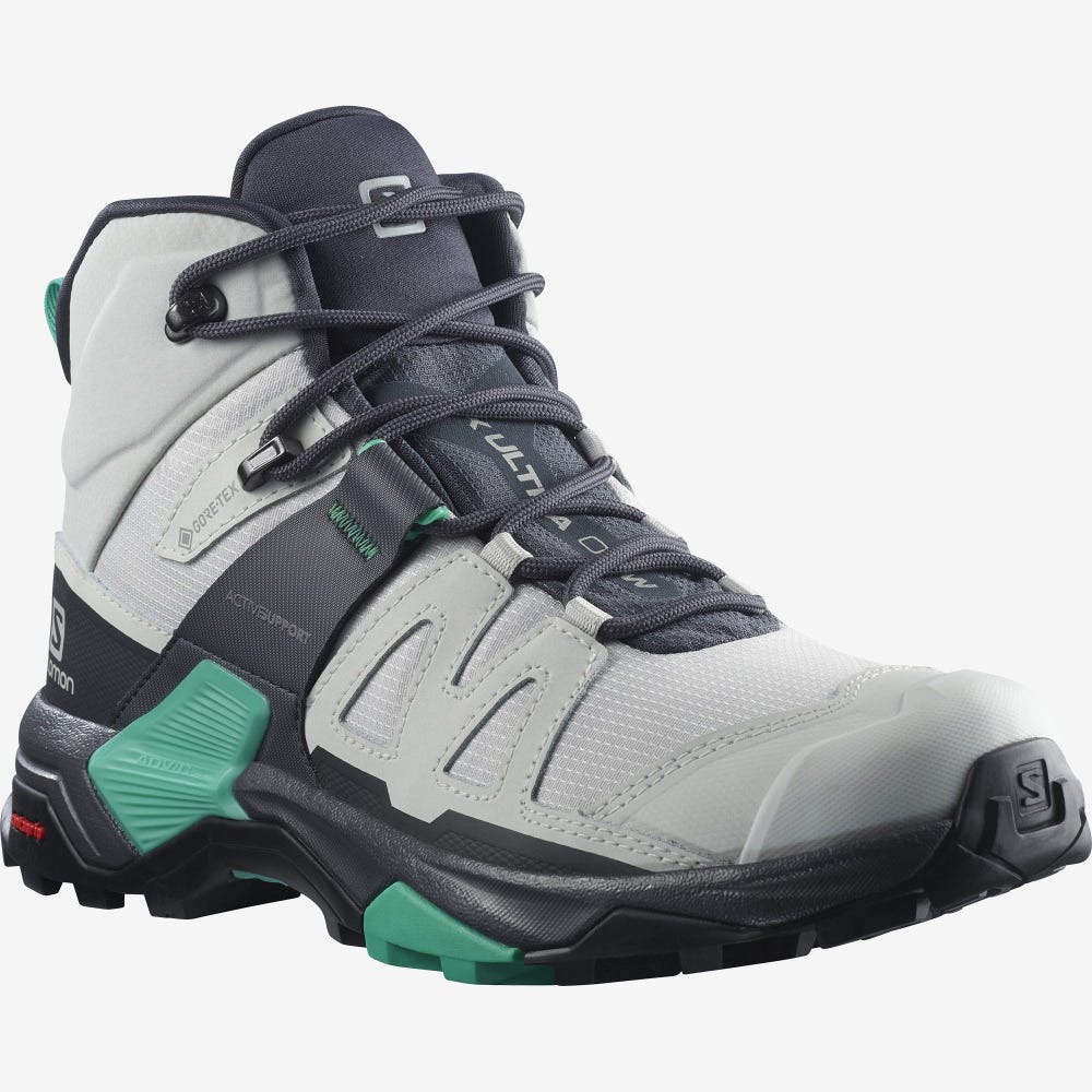 Salomon X ULTRA 4 MID GORE-TEX Wanderschuhe Damen Beige/Grau/Mintfarben | NQT-317904