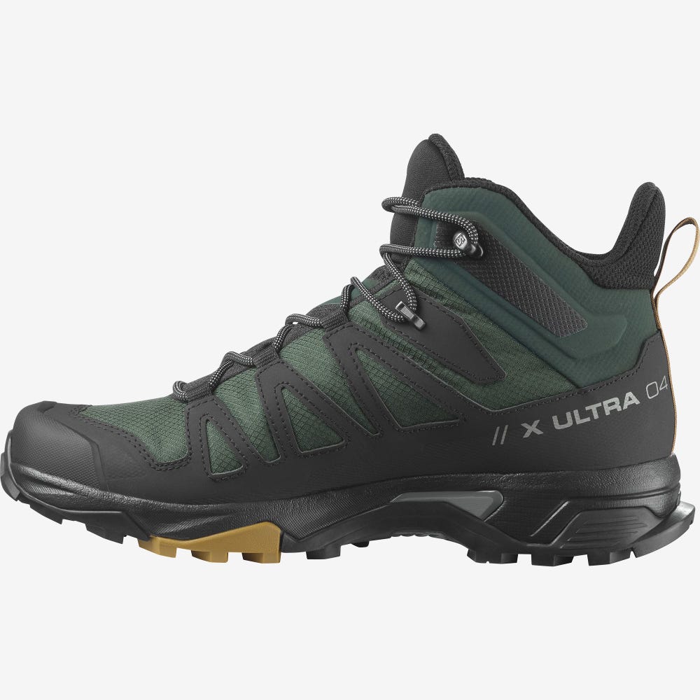 Salomon X ULTRA 4 MID GORE-TEX Wanderschuhe Herren Grün/Schwarz | RDJ-257340