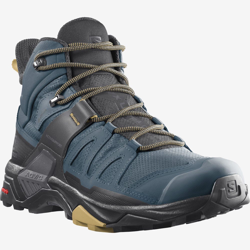 Salomon X ULTRA 4 MID GORE-TEX Wanderschuhe Herren Blau/Schwarz | UHN-930547