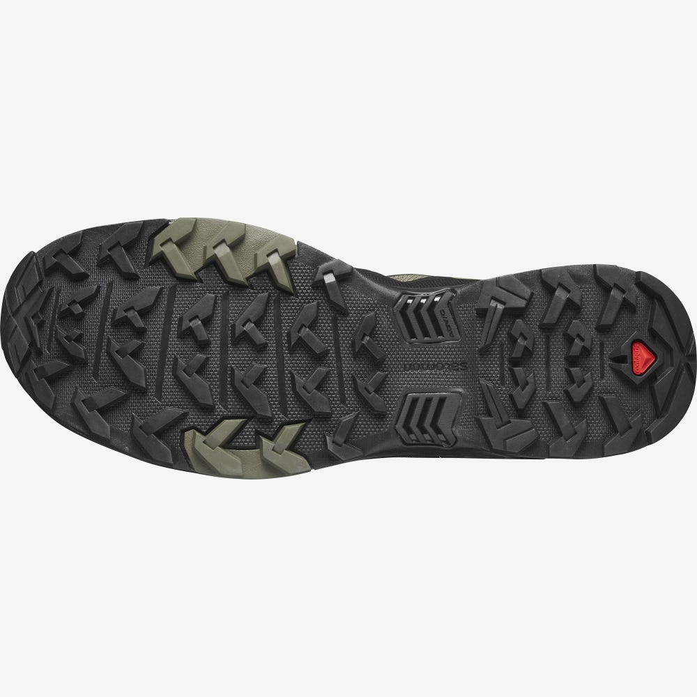 Salomon X ULTRA 4 WIDE GORE-TEX Wanderschuhe Herren Tiefes Grün/Schwarz/Olivgrün | RFU-394075