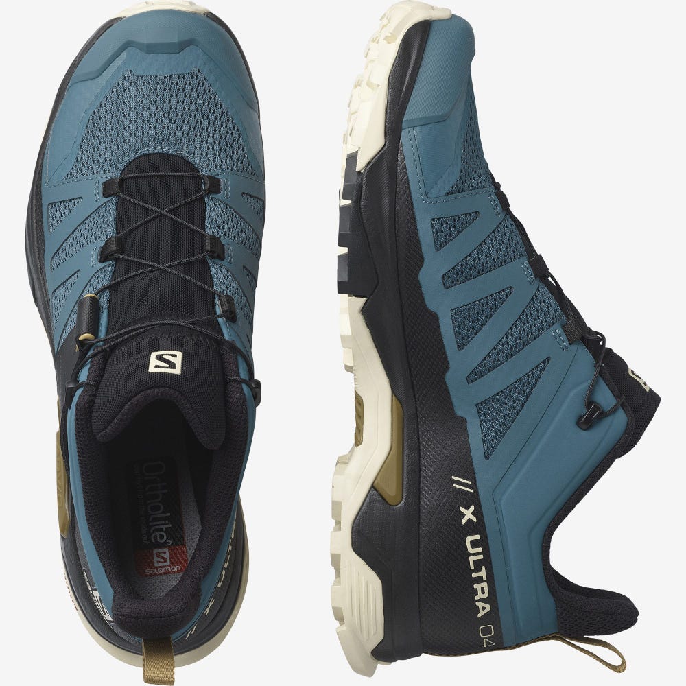 Salomon X ULTRA 4 Wanderschuhe Herren Blau/Braun | ZHD-815790