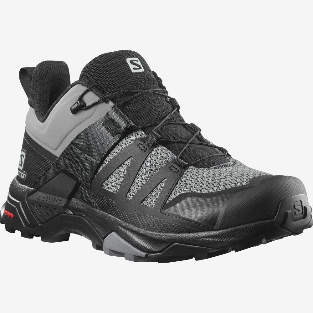 Salomon X ULTRA 4 Wanderschuhe Herren Grau/Schwarz | AZJ-672980