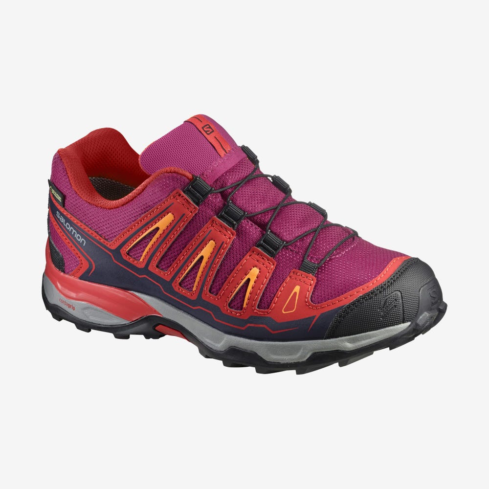 Salomon X-ULTRA MID GORE-TEX Wanderschuhe Kinder Rot/Hell | TQY-174359