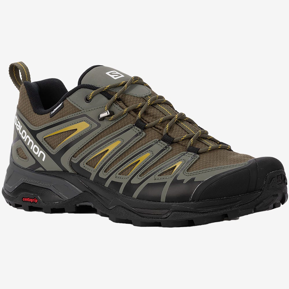 Salomon X ULTRA PIONEER CLIMASALOMON™ WATERPROOF Wanderschuhe Herren Olivgrün/Grau | MEA-697520