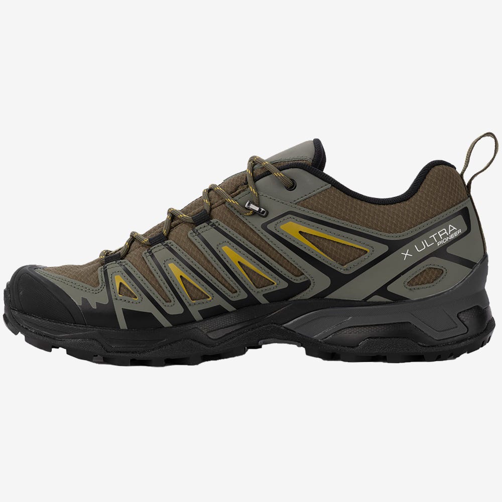 Salomon X ULTRA PIONEER CLIMASALOMON™ WATERPROOF Wanderschuhe Herren Olivgrün/Grau | MEA-697520