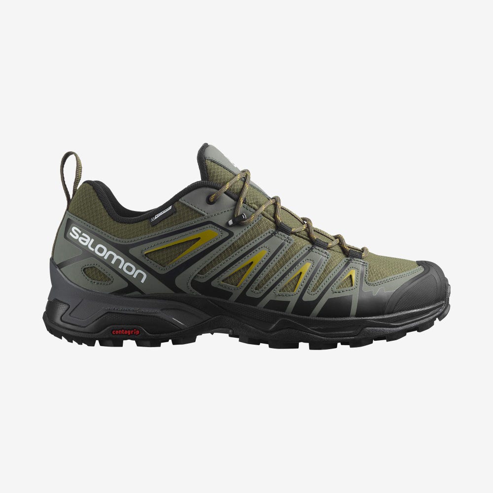 Salomon X ULTRA PIONEER CLIMASALOMON™ WATERPROOF Wanderschuhe Herren Olivgrün/Grau | MEA-697520