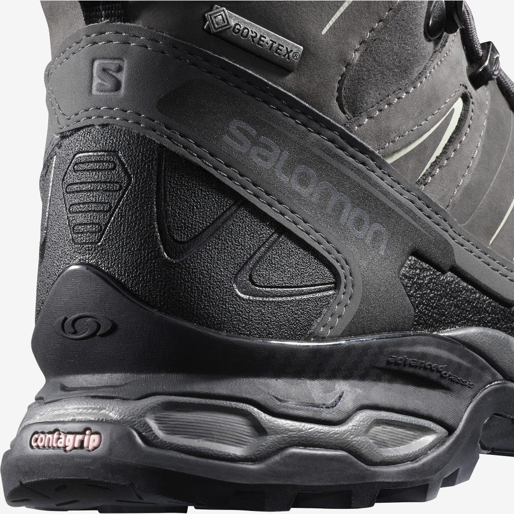 Salomon X ULTRA TREK GORE-TEX Wanderschuhe Damen Schwarz/Grau | EZM-065817