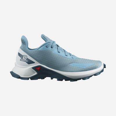 Salomon ALPHACROSS BLAST Laufschuhe Kinder Blau/Weiß/Blau | QXE-264589