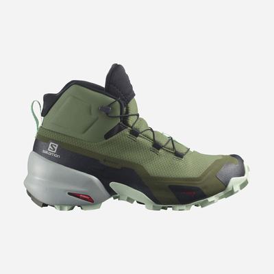 Salomon CROSS HIKE MID GORE-TEX Wanderschuhe Damen Olivgrün | KJX-742805