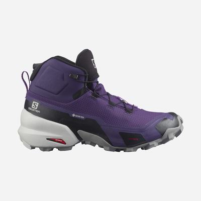 Salomon CROSS HIKE MID GORE-TEX Wanderschuhe Damen Lila/Grau/Königsblau Lila | WSL-319486