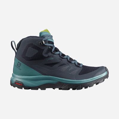 Salomon OUTLINE MID GORE-TEX Wanderschuhe Damen Navy | ISG-869402