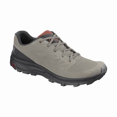 Salomon OUTLINE Wanderschuhe Herren Schwarz/DunkelRot | HQA-850472