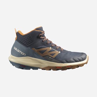 Salomon OUTPULSE MID GORE-TEX Wanderschuhe Herren Grau/Braun/Orange | SCK-457361