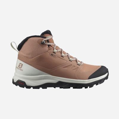 Salomon OUTSNAP CLIMASALOMON™ WATERPROOF Winterschuhe Damen Beige/HellGelb/Schwarz | BXZ-481952