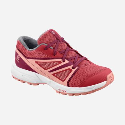 Salomon SENSE J Trailrunning Schuhe Kinder DunkelRot Rosa/Rot/Koralle | YDM-451076