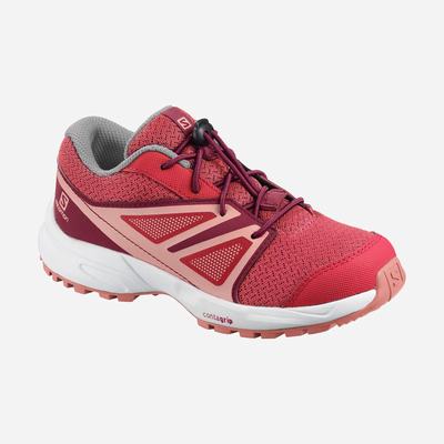 Salomon SENSE K Laufschuhe Kinder DunkelRot Rosa/Rot/Koralle | FKX-793140