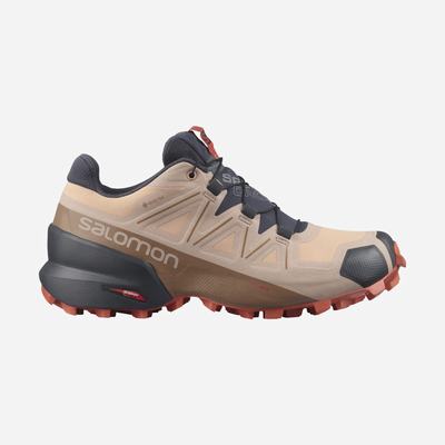 Salomon SPEEDCROSS 5 GORE-TEX Trailrunning Schuhe Damen Beige/Orange | CLM-207415